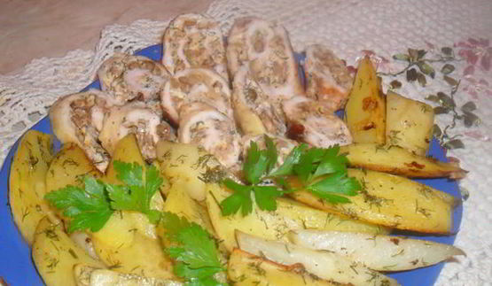 куриные рулетики с ореховой начинкой