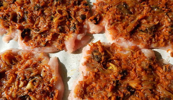 куриные рулетики с овощами