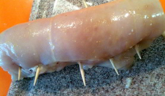 куриные рулетики с персиками