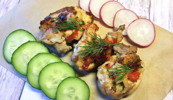 куриные рулетики с перцем