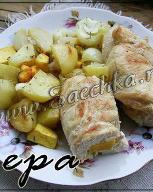 Куриные рулетики с тыквой