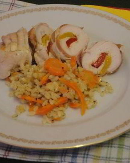 Рецепт куриных рулетиков со сладким перцем