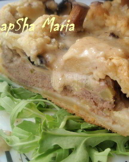 Рецепт мясного рулета с грибами и кабачком