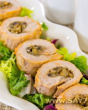 Мясные рулетики с грибной начинкой