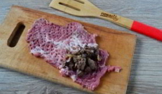 мясные рулетики с печенью