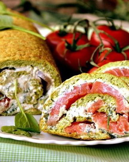 Рецепт рулета из брокколи с форелью