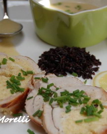 Рецепт рулета из индейки с рикоттой под соусом сабайон