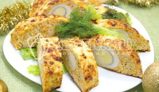 рулет из курицы рождественский