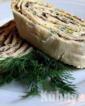 Рулет из лаваша с грибами