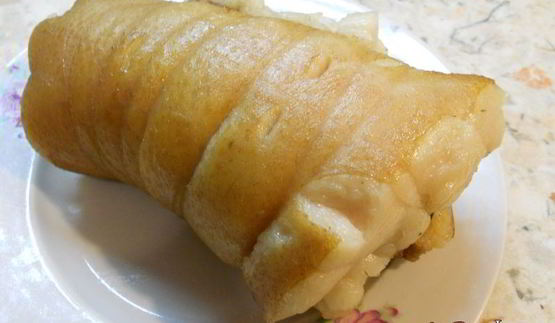рулет из сала с мясом на пару
