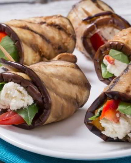 Рецепт рулетиков из баклажанов с базиликом