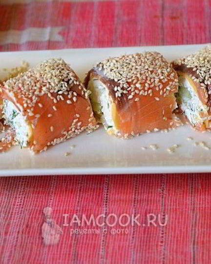 Рецепт рулетиков из семги