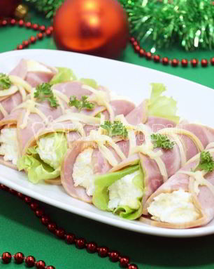 Рулетики из ветчины