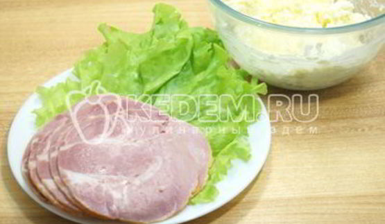 рулетики из ветчины