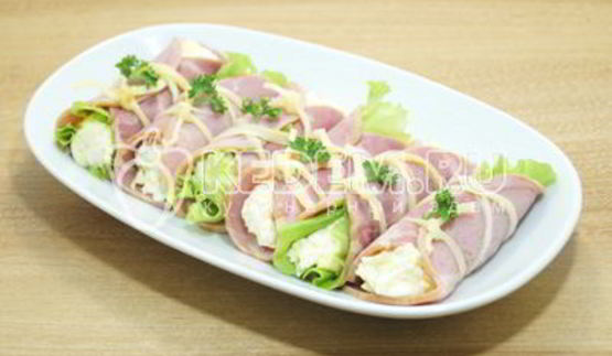 рулетики из ветчины