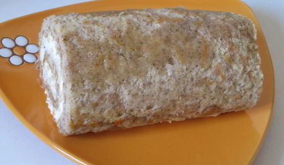 тыквенный рулет со сливочной начинкой