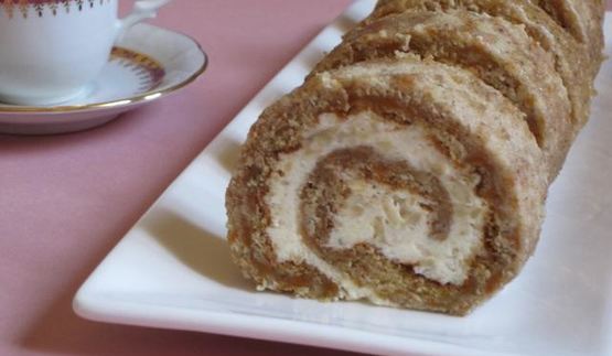 тыквенный рулет со сливочной начинкой