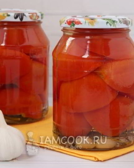 Рецепт сладких маринованных помидоров половинками