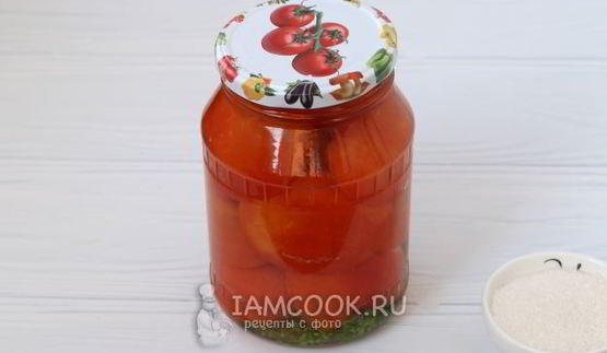 сладкие маринованные помидоры половинками