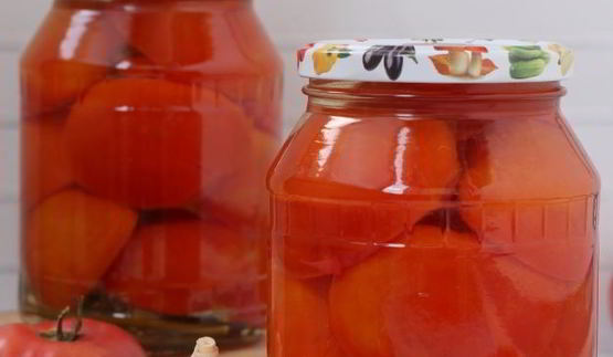 сладкие маринованные помидоры половинками