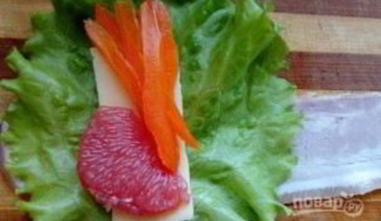 закуска колокольчики с сыром и грейпфрутом