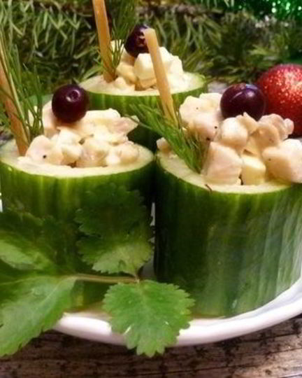 Рецепт закуски огуречные стаканчики с курицей
