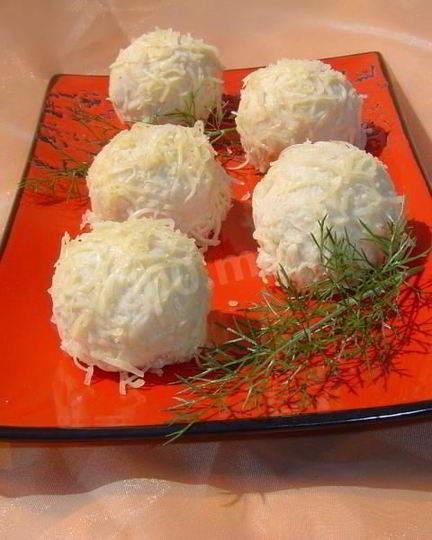 Рецепт закуски рафаэлло сырное с курицей