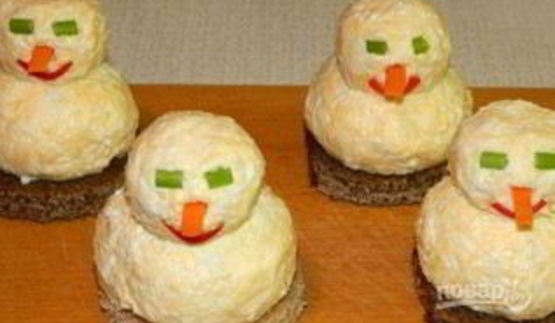 закуска снеговики к новогоднему столу